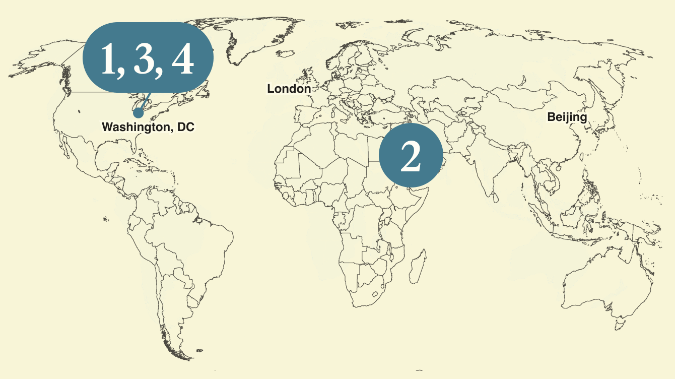A map of the world.