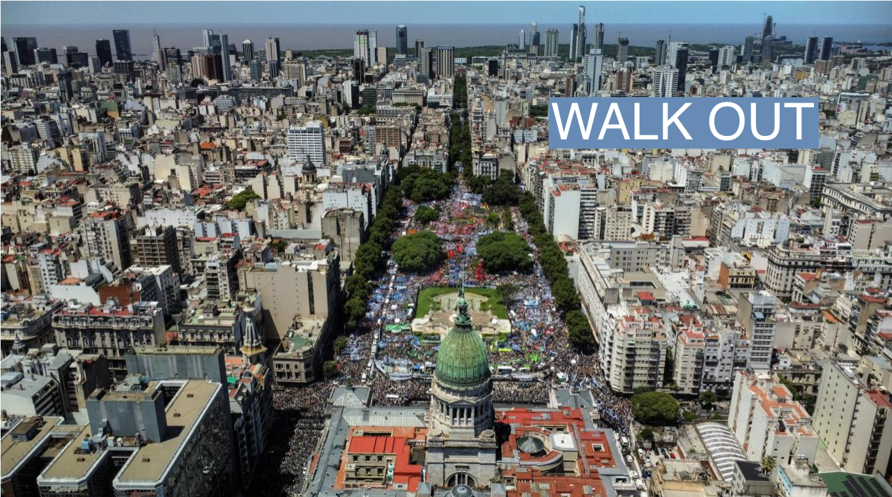 Demonstrators protest outside the National Congress during a one-day national strike, in Buenos Aires, Argentina, January 24, 2024. REUTERS/Agustin Marcarian