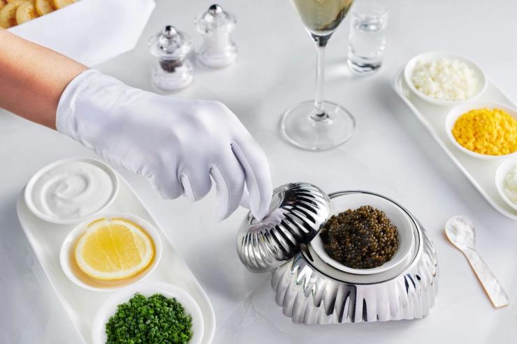 Emirates’ new Caviar Presentation Bowl exclusively designed by Robert Welch for First Class customers.