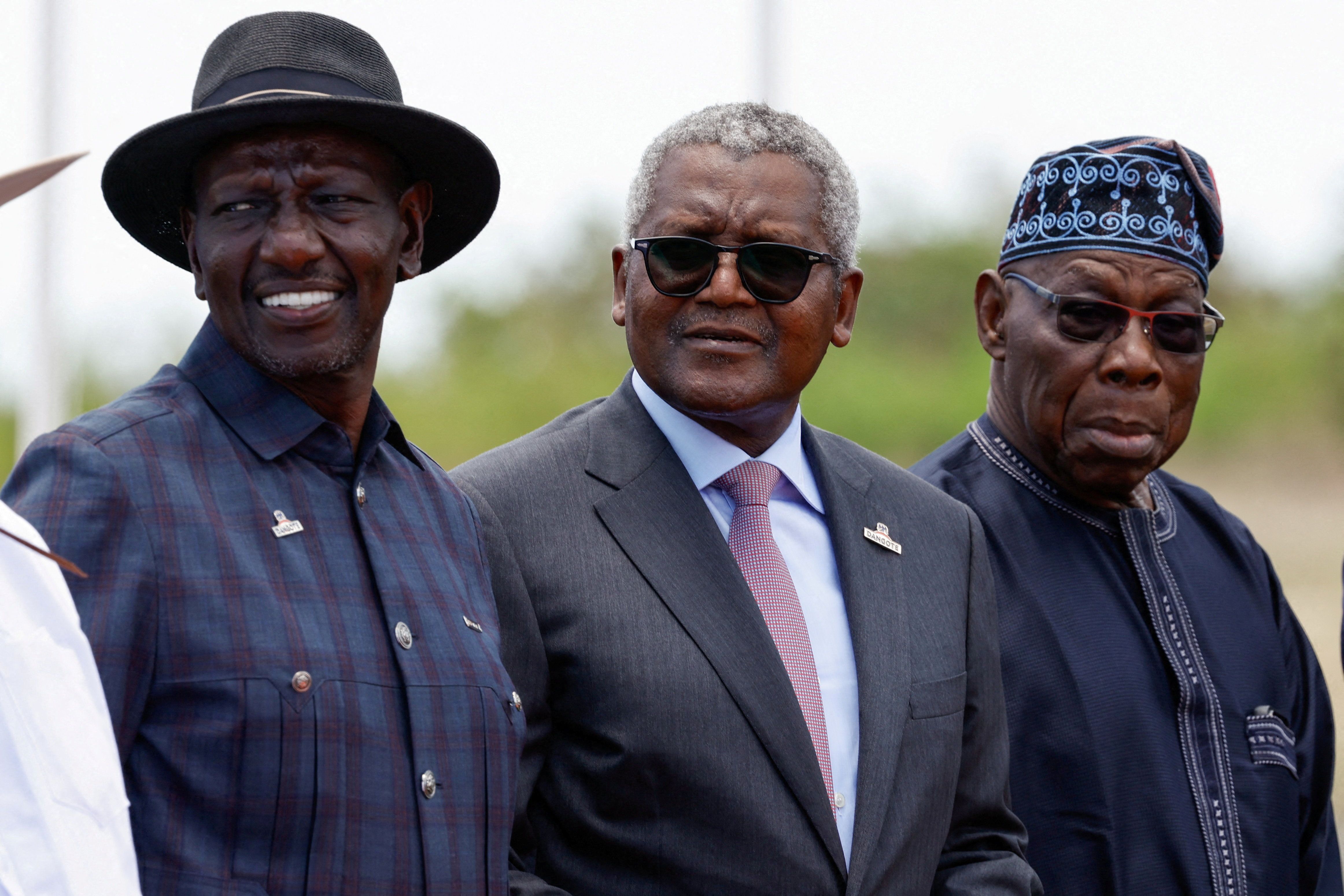 Kenya’s President William Ruto, Aliko Dangote and former Nigerian President Olusegun Obasanjo.