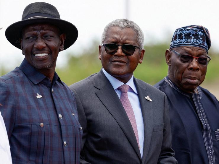 Kenya’s President William Ruto, Aliko Dangote and former Nigerian President Olusegun Obasanjo.