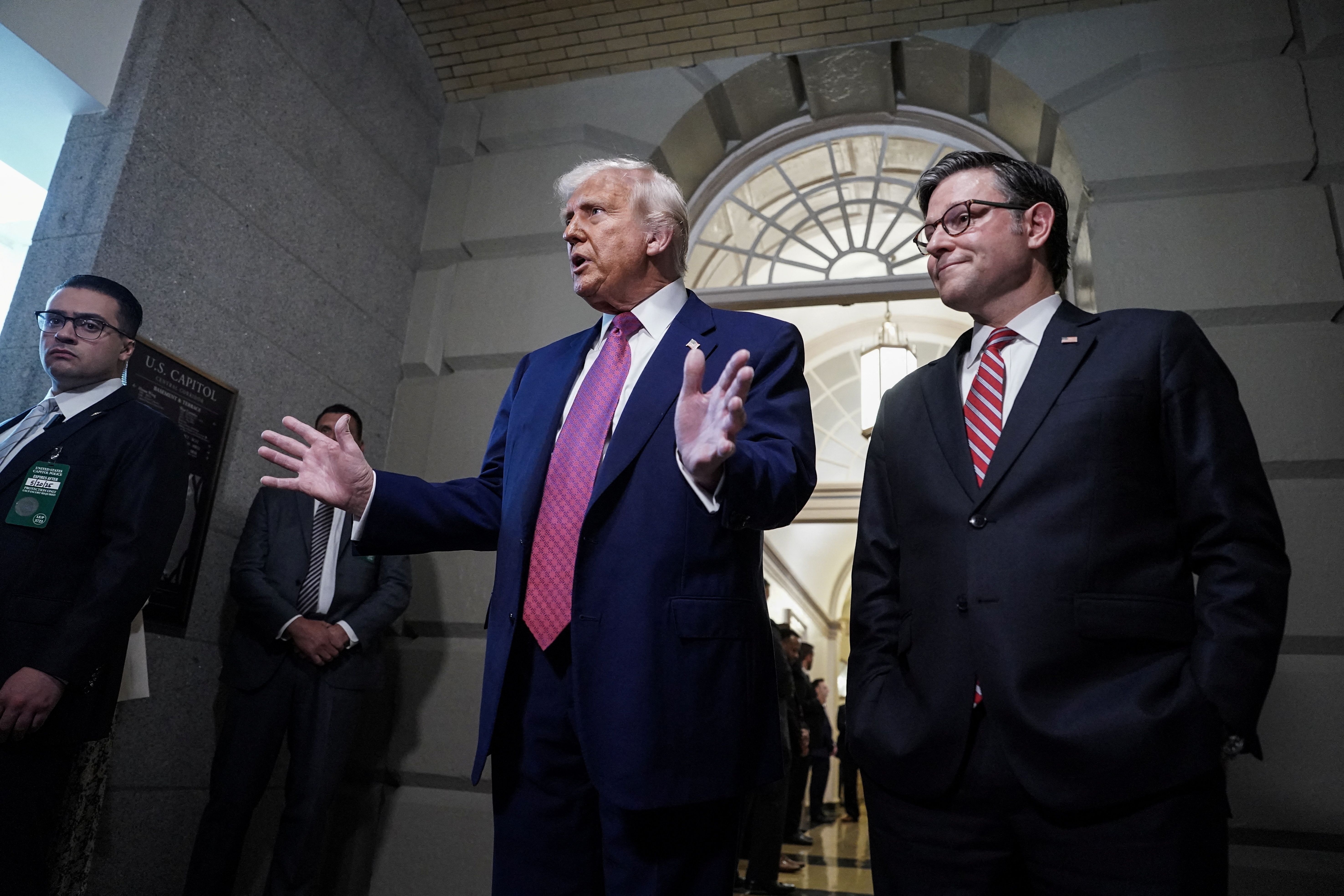 President Donald Trump and House Speaker Mike Johnson