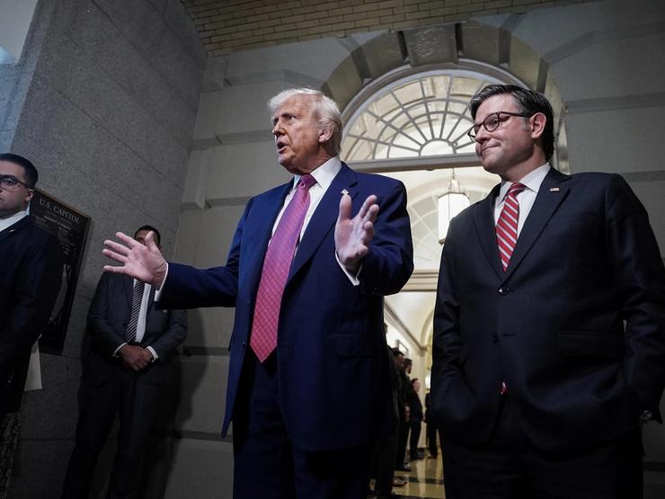 President Donald Trump and House Speaker Mike Johnson