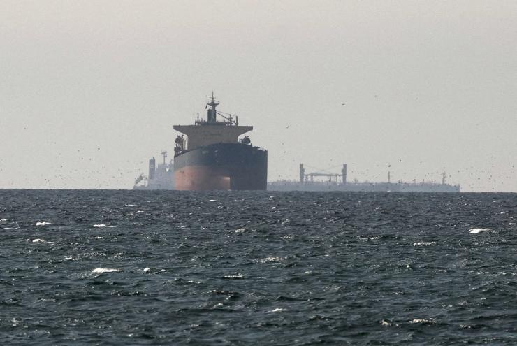 Cargo ships in the Gulf, near the Strait of Hormuz