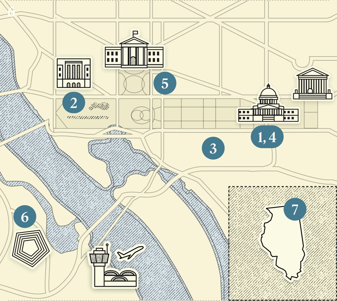 A numbered map of DC.