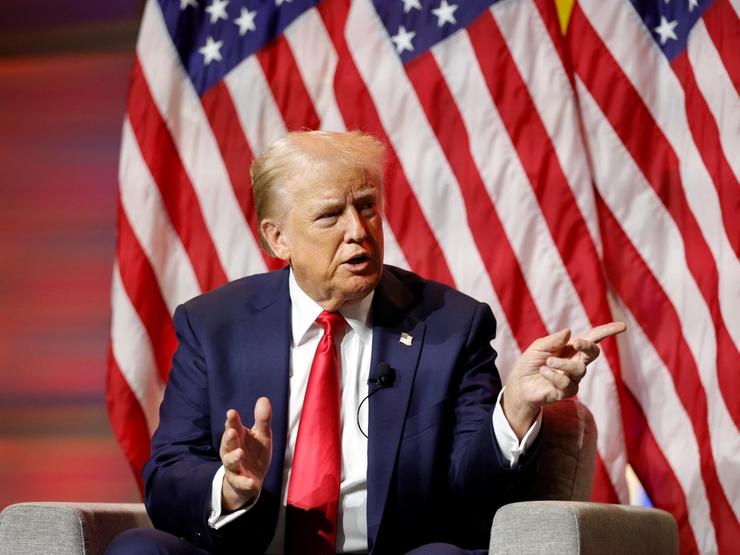 Former US President and 2024 Republican presidential nominee Donald Trump answers questions during the National Association of Black Journalists annual convention in Chicago, Illinois, on July 31, 2024.