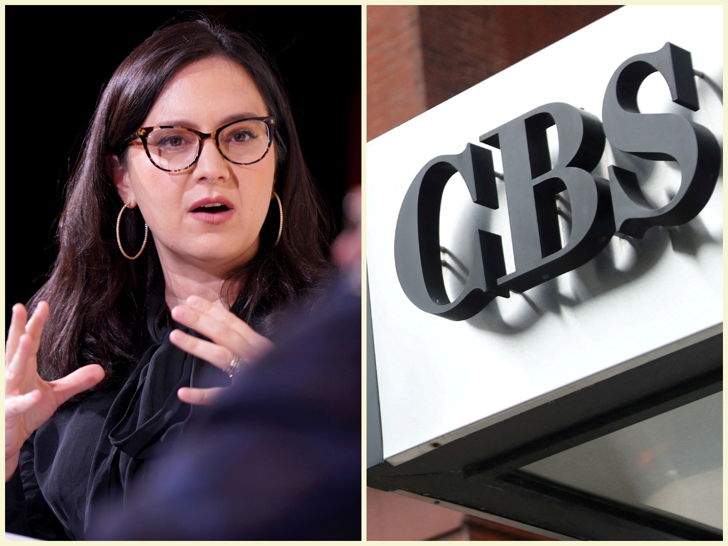 Bari Weiss and CBS logo 