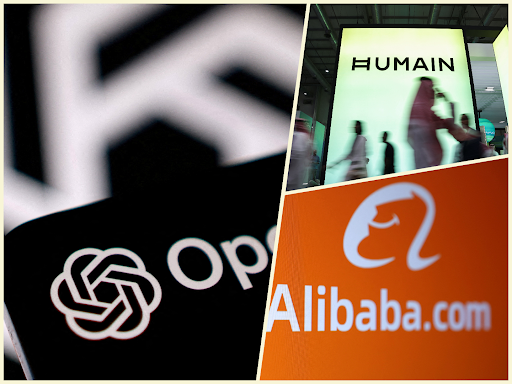 OpenAI, Alibaba, Humain logos