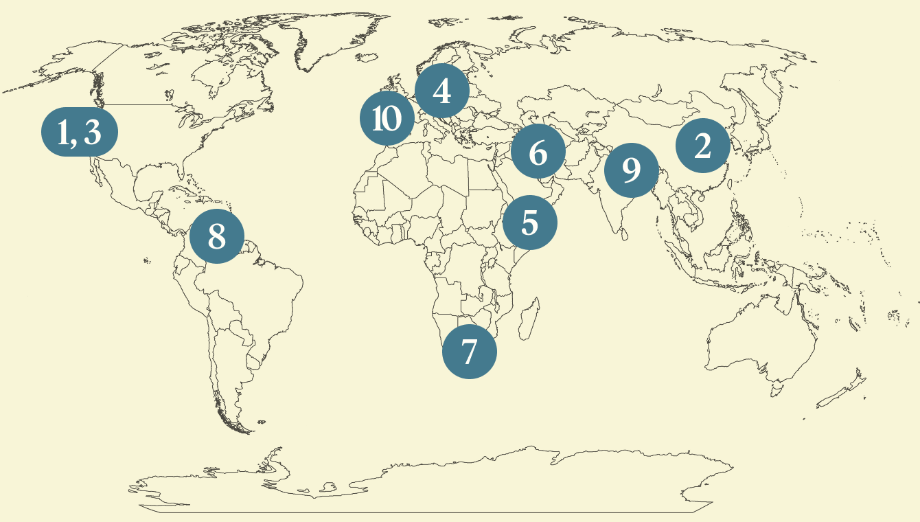 World map. 
