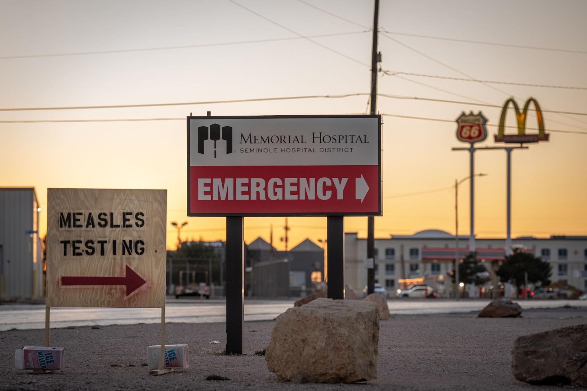 A measles testing site in Florida