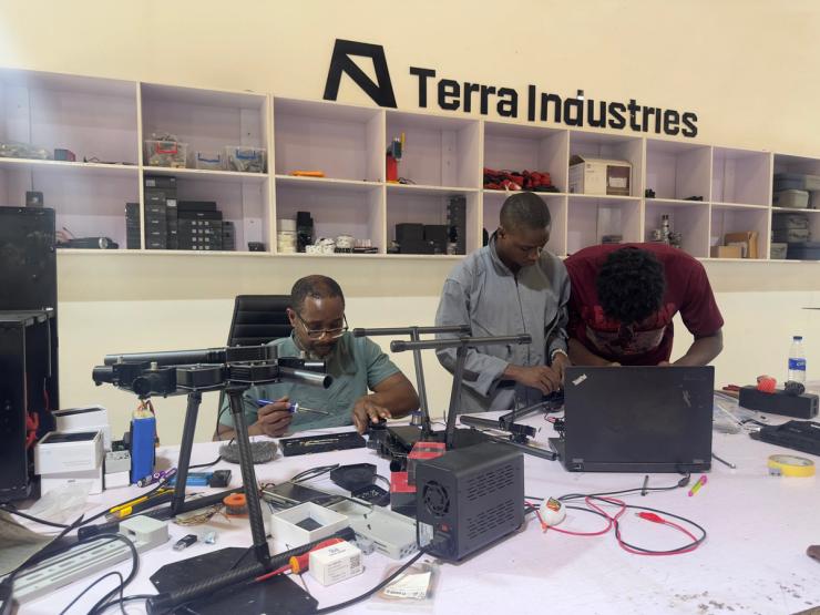 Terra Industries constructing drones at their factory in Abuja.