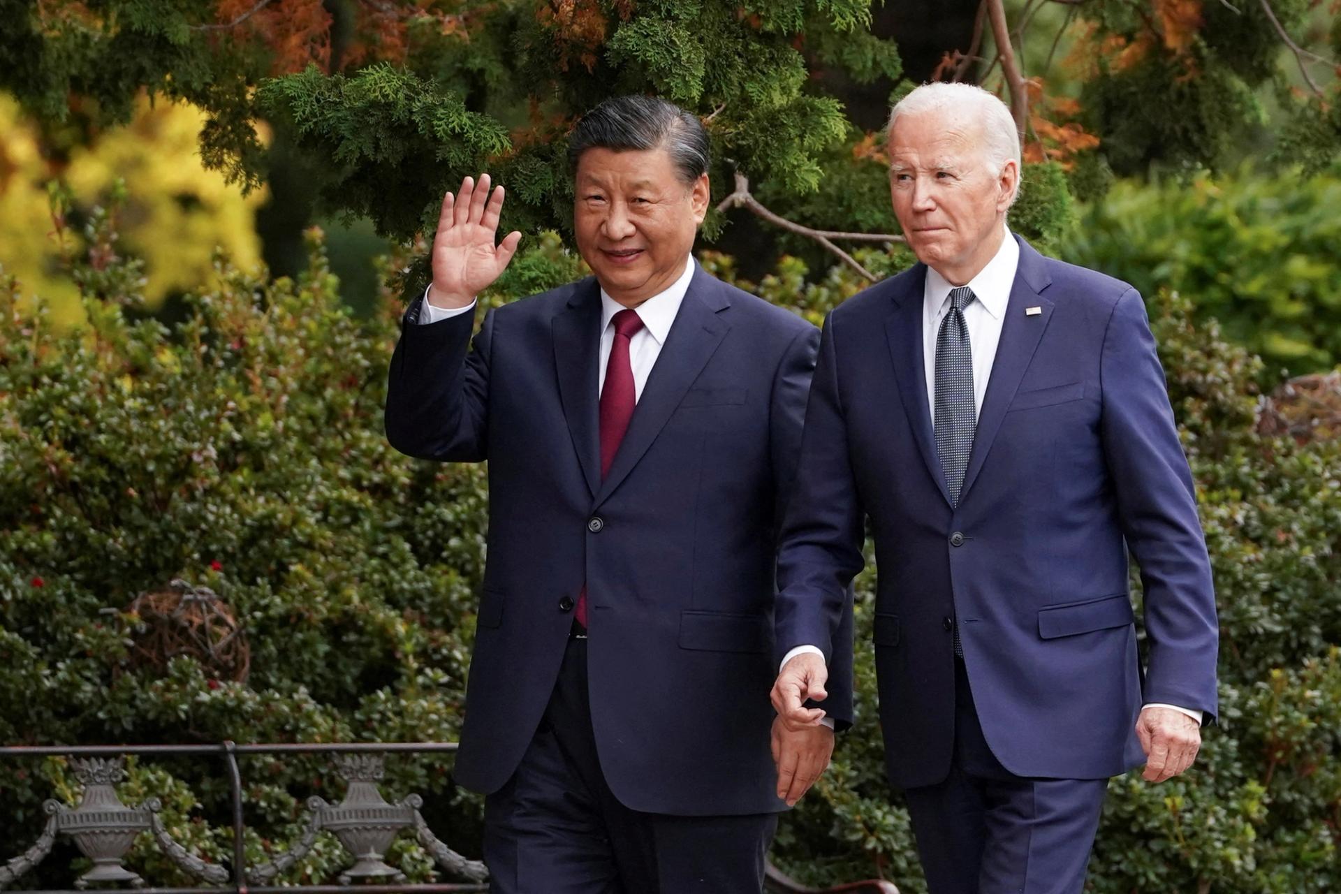 Chinese President Xi Jinping with US President Joe Biden.