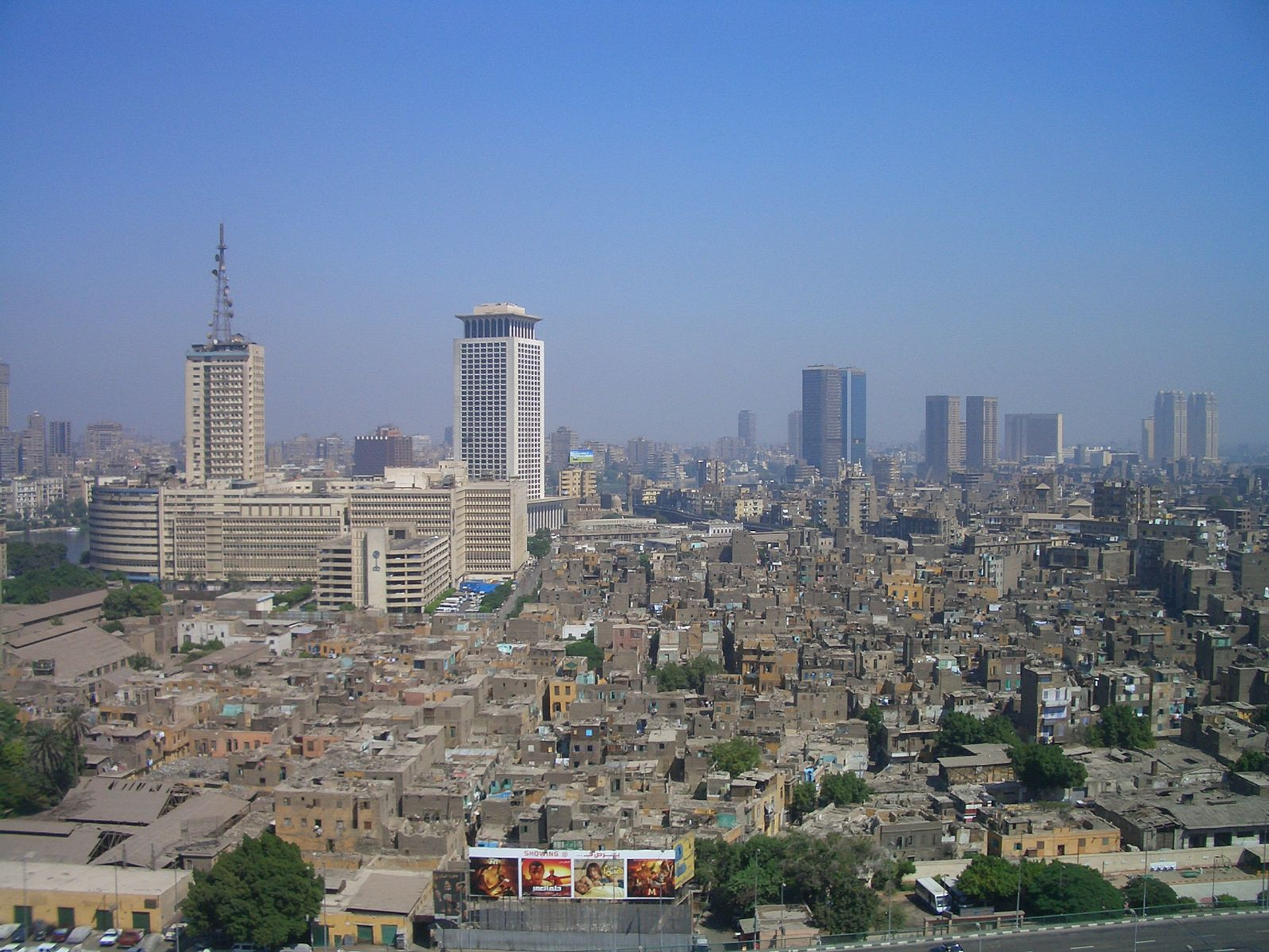Cairo Skyline seen from the Hotel Isis.