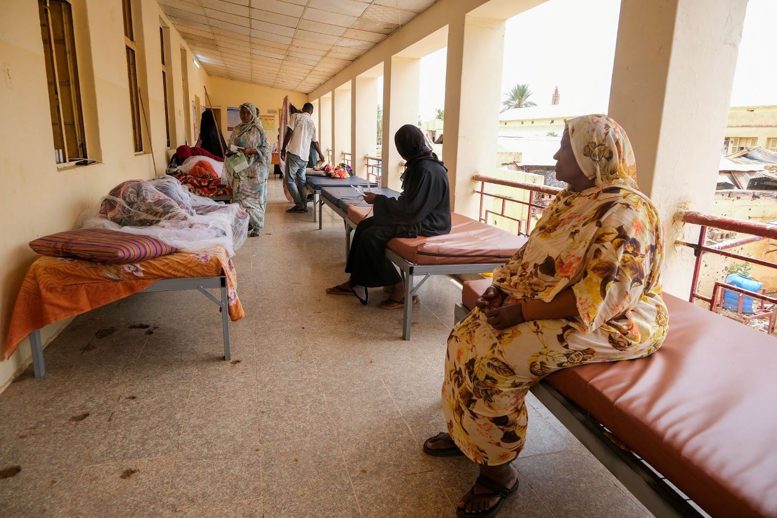 Patients waiting at a hospital in Sudan. 