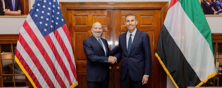 US Commerce Secretary Howard Lutnick with Khaldoon Al Mubarak.