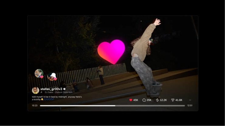 An Instagram video being watched on a tv.