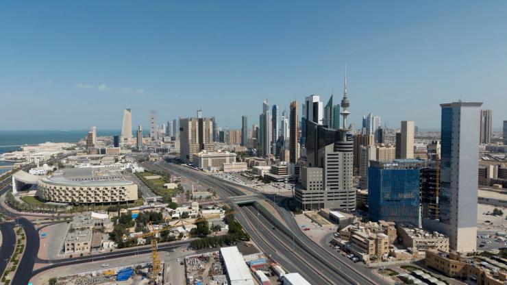 A drone view of Kuwait City.