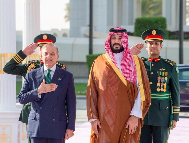 Saudi Crown Prince Mohammed bin Salman and Pakistan Prime Minister Shehbaz Shari.