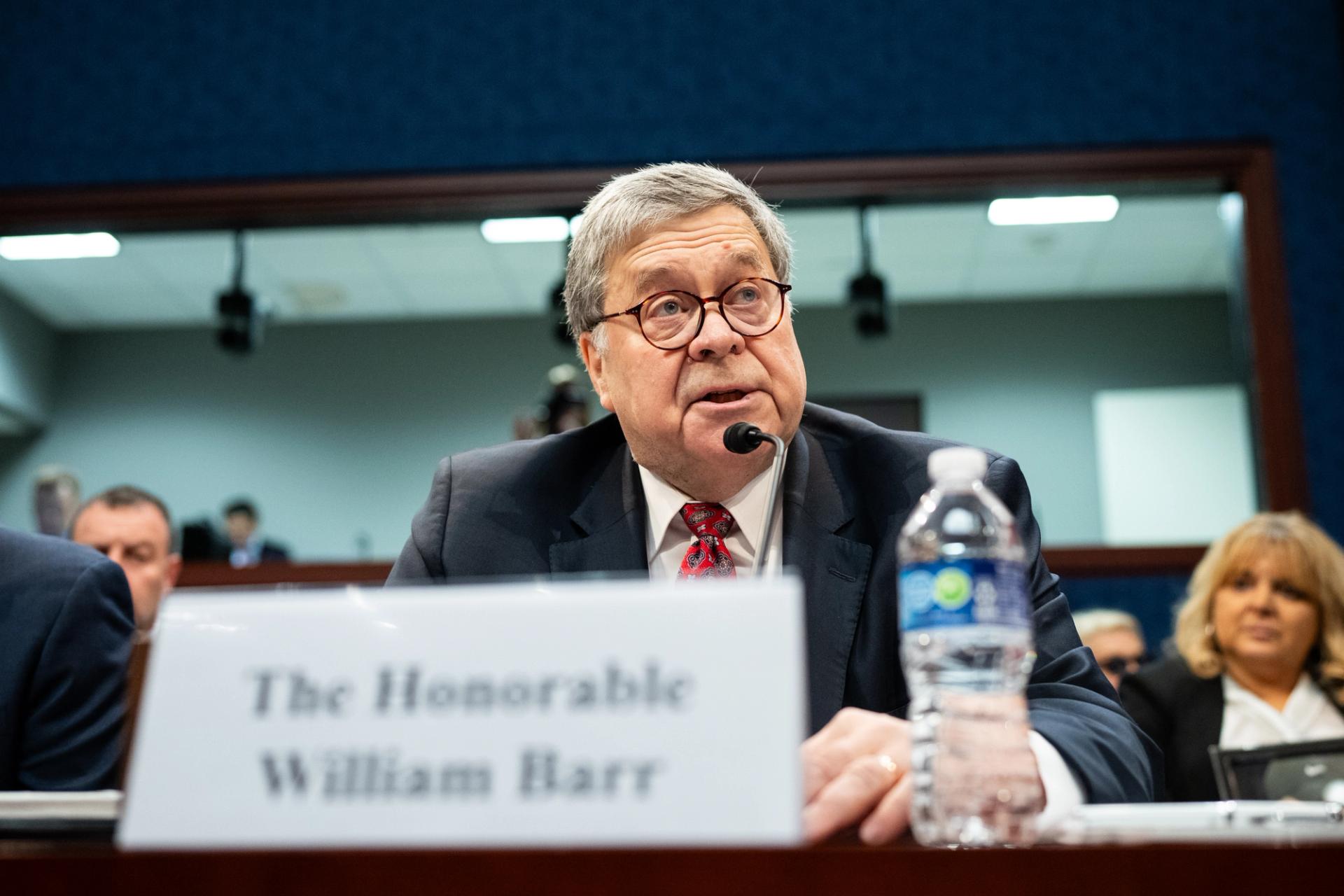 Former U.S. Attorney General Bill Barr testifies during the Select Committee on the Chinese Communist Party’s fentanyl hearing on April 16, 2024.