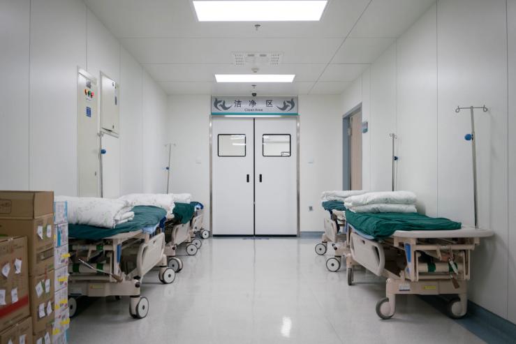 A corridor in the surgery department of the Beijing Friendship Hospital.