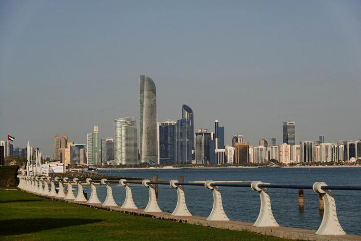 Abu Dhabi skyline.