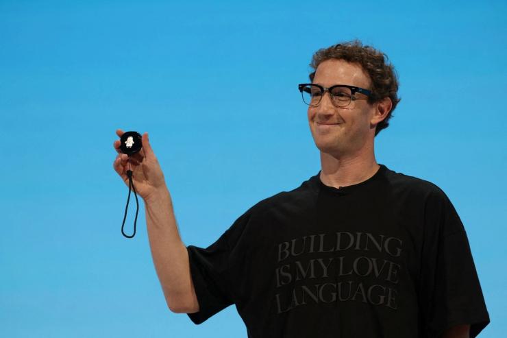 Meta CEO Mark Zuckerberg presents the Muse Charm during the company’s Meta Connect Event.