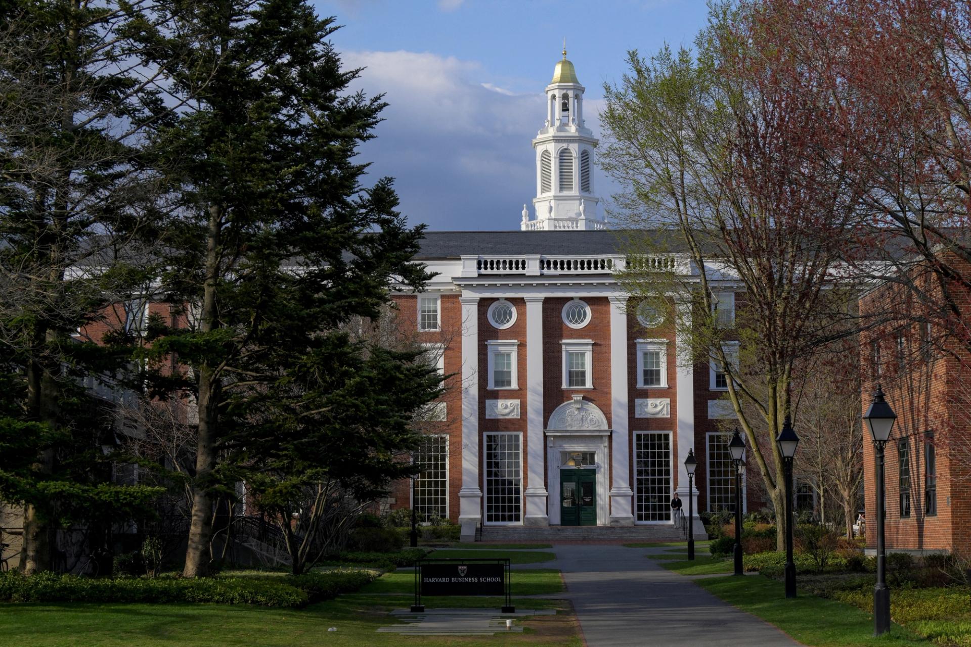 A view of the Business School campus of Harvard University in Cambridge, Massachusetts, U.S., April 15, 2025. 