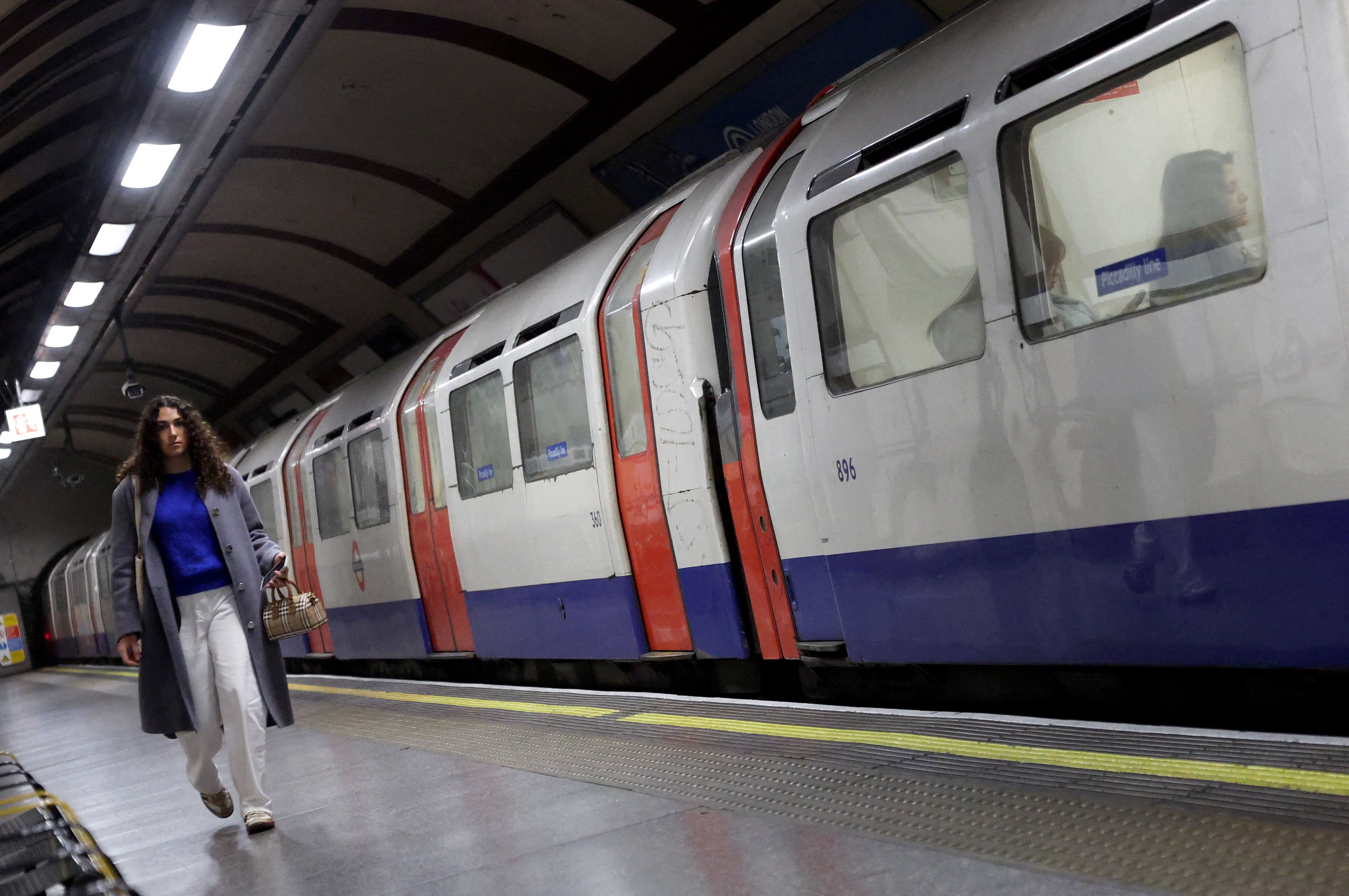 A woman on the London tube platform