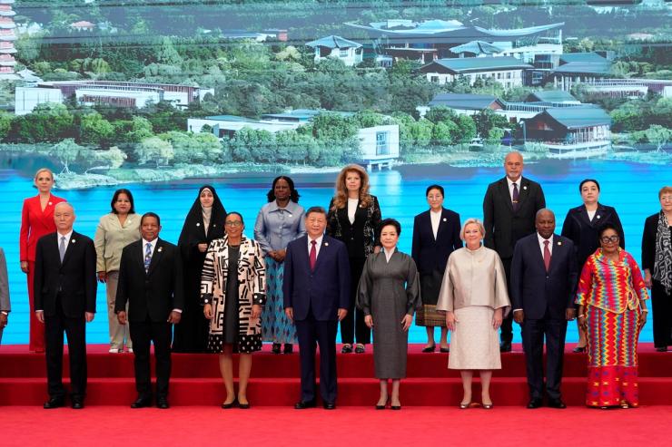 China’s President Xi Jinping and his wife Peng Liyuan at the Global Women’s Summit 2025.