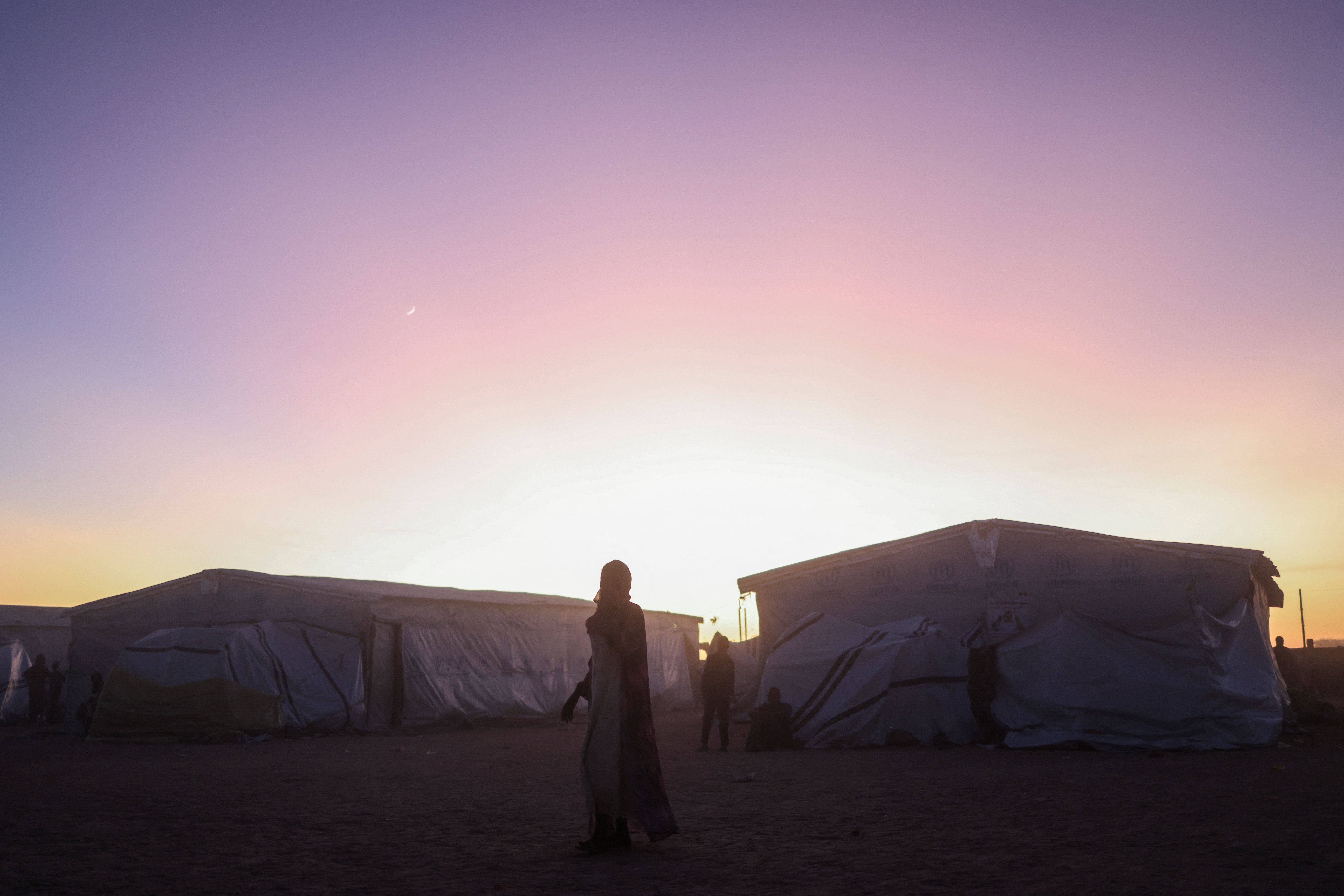 A Sudanese refugee camp. 