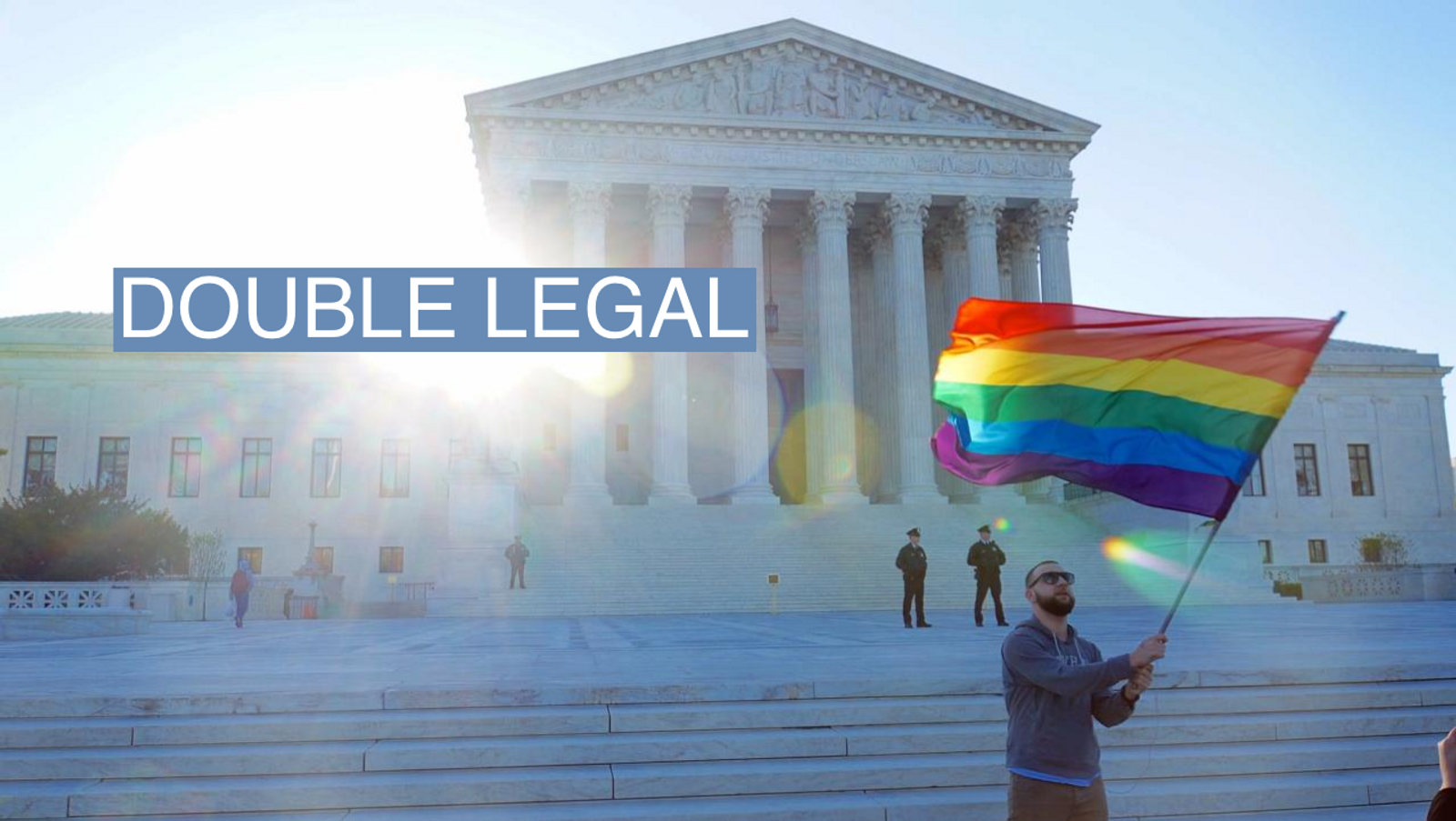 A pro-LGBTQ rights activist outside the Supreme Court. April 28, 2015