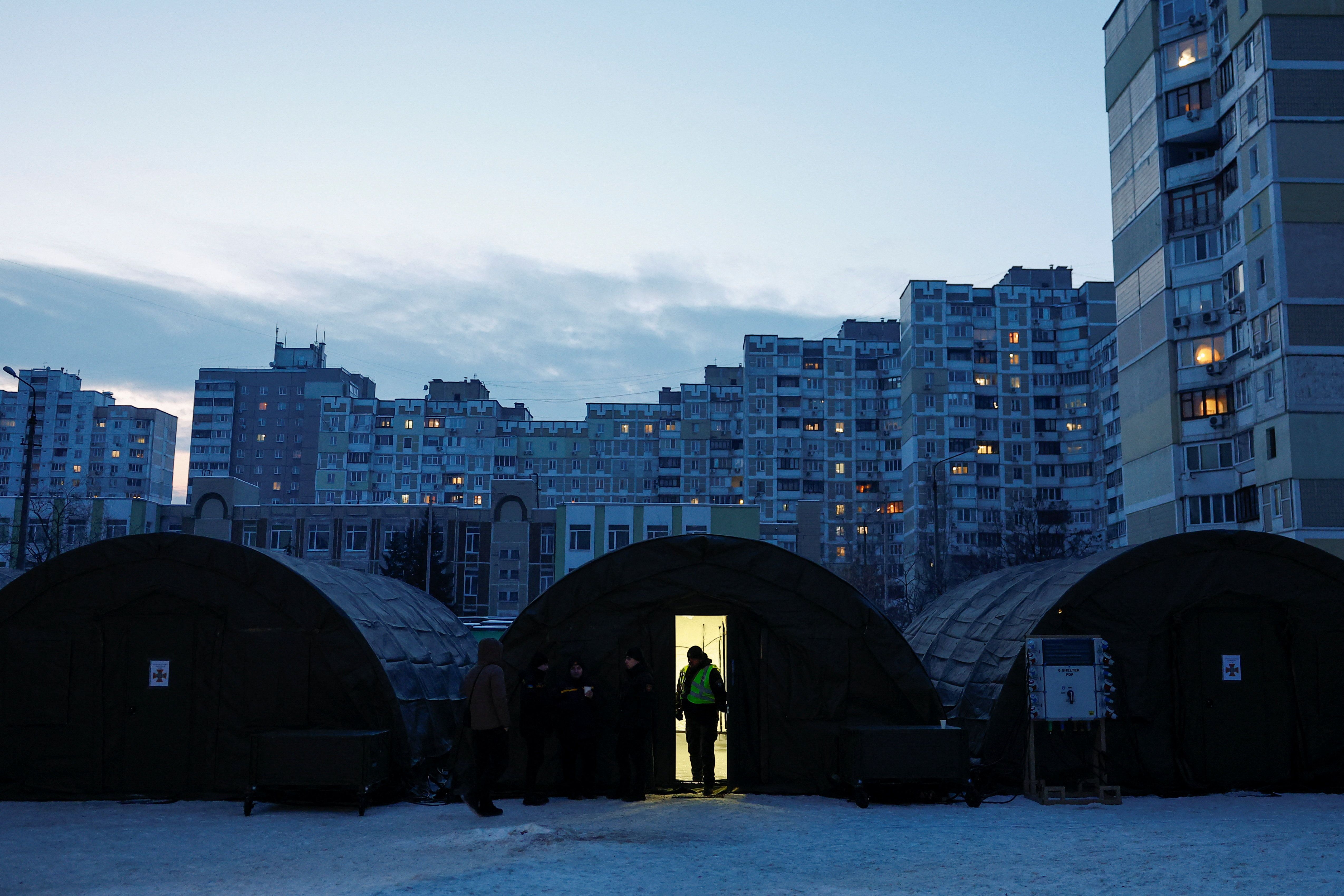 Emergency services tents in Ukraine