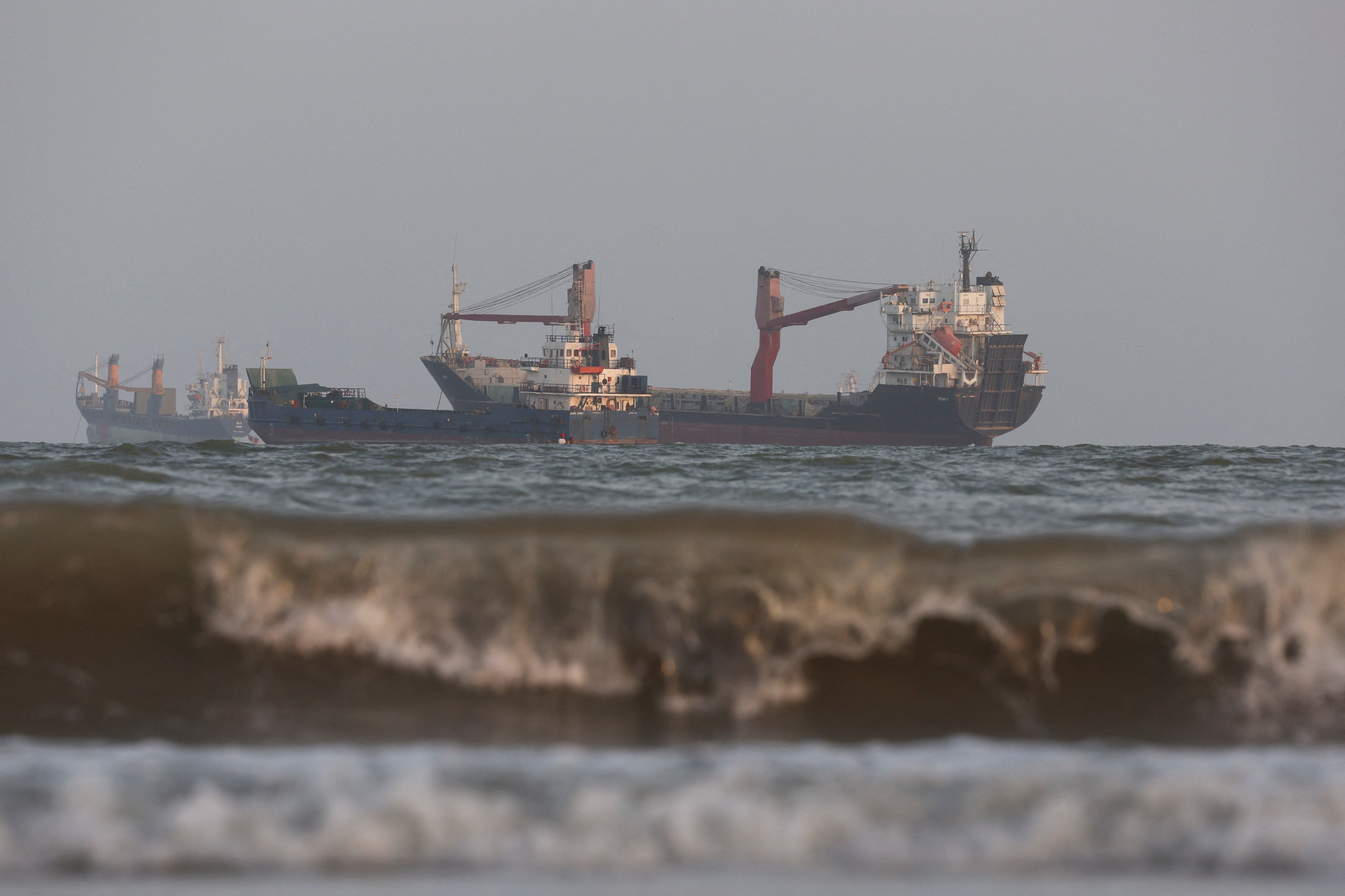 A ship in the strait of Hormuz