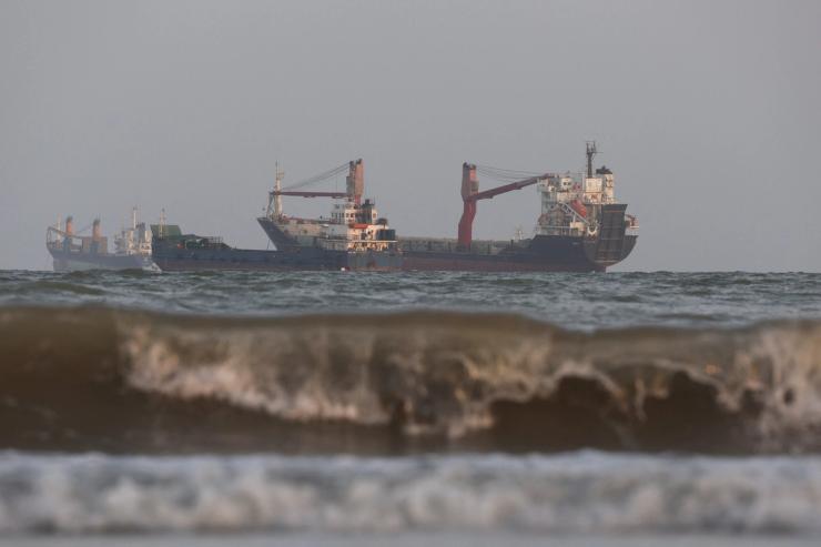A ship in the strait of Hormuz