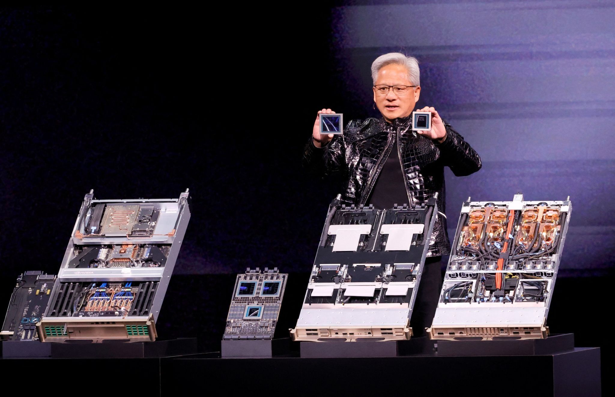 Jensen Huang shows off Rubin chips in demonstration
