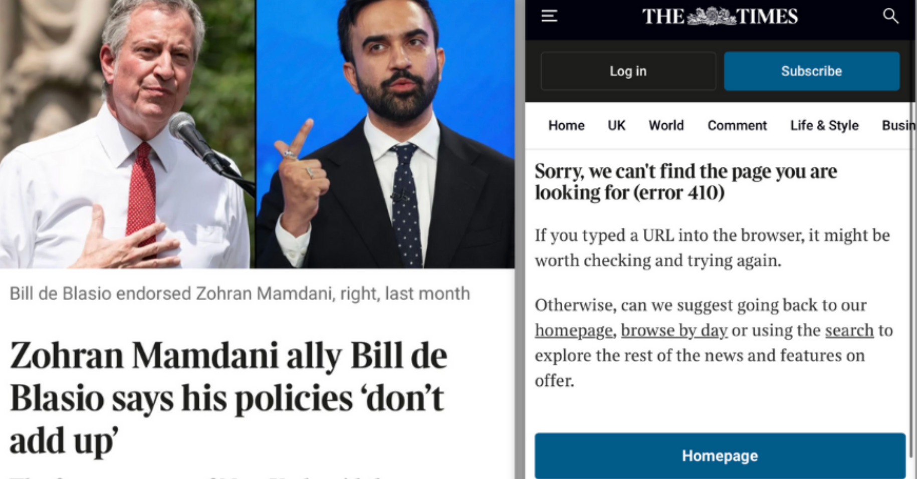 Screenshot of The Times