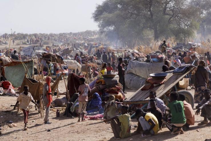 A camp for displaced people in Sudan.