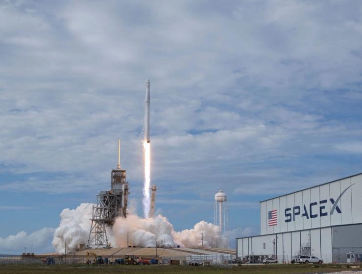 A Falcon 9 rocket.