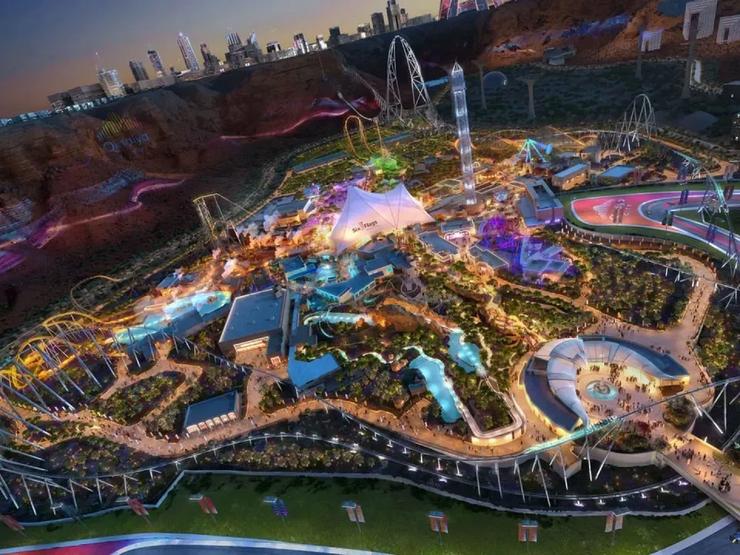 A render of Six Flags Qiddiya City.
