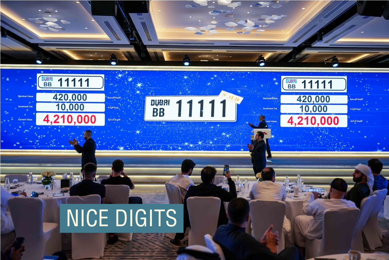 A license plate auction in the UAE.