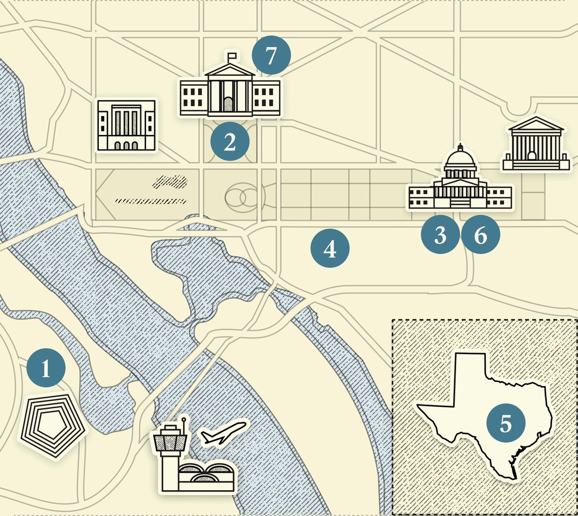 A numbered map of DC.
