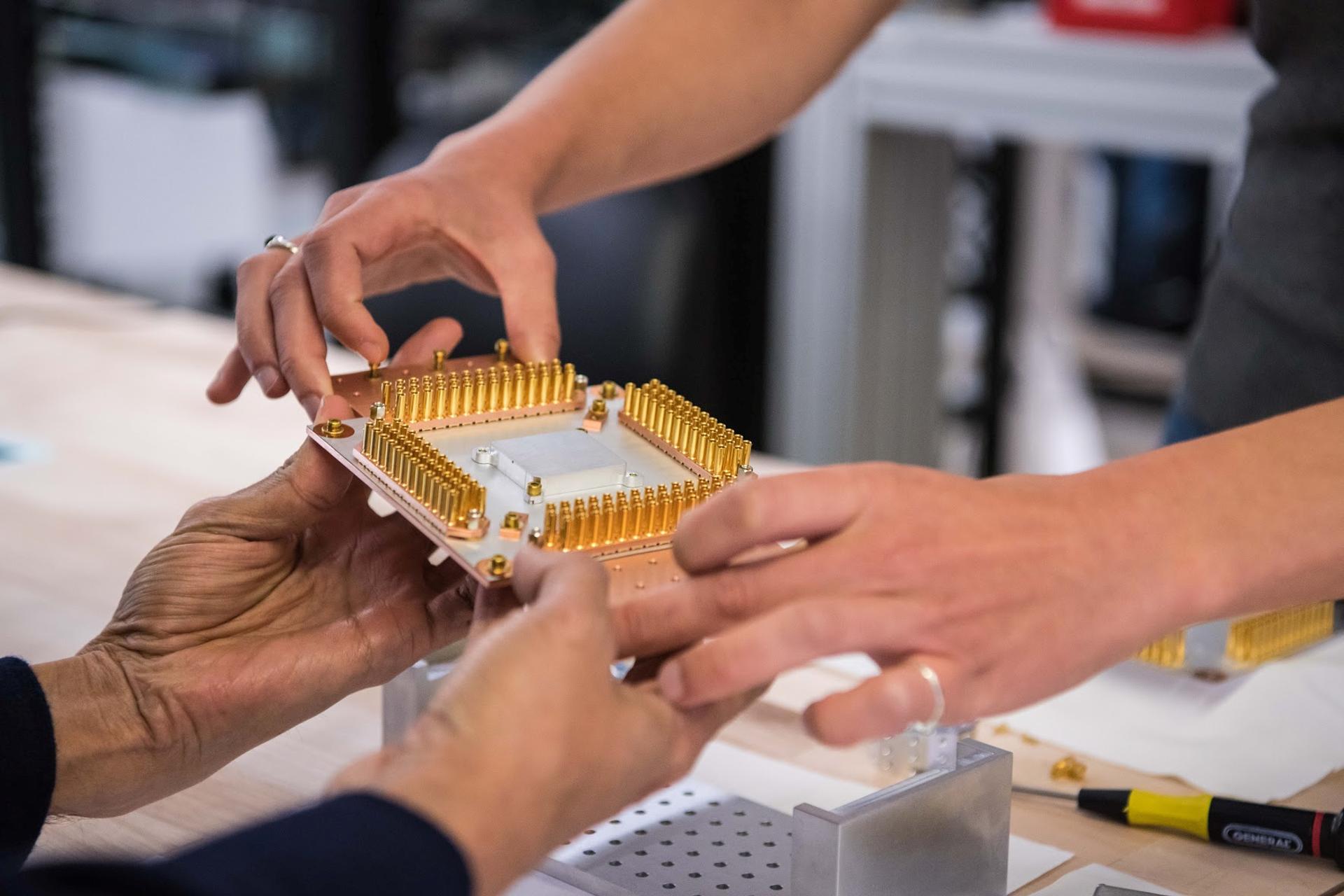 A handout picture from October 2019 shows a component of Google’s Quantum Computer in the Santa Barbara lab.