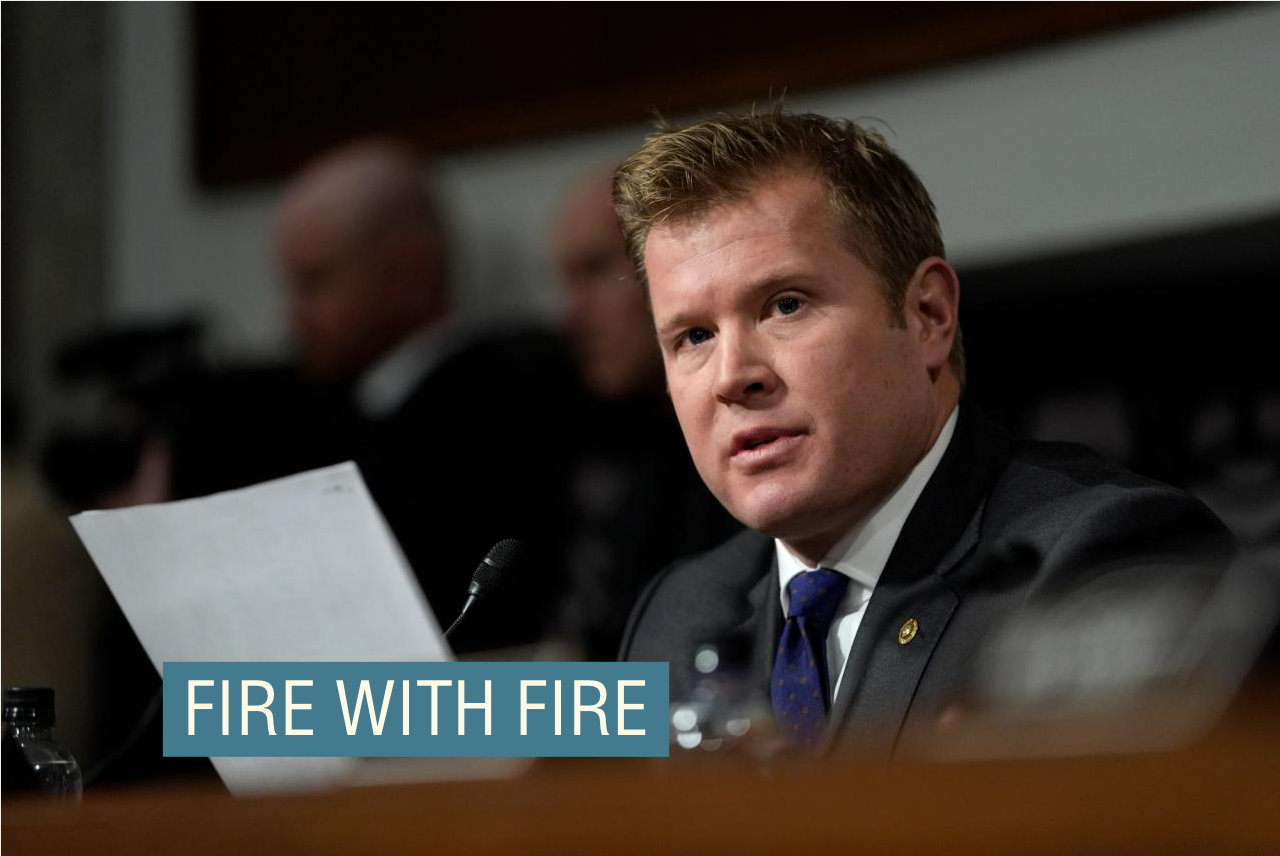 Sen. Tim Sheehy, R-Mont., delivers remarks during a Senate Armed Services committee hearing in January 2025.