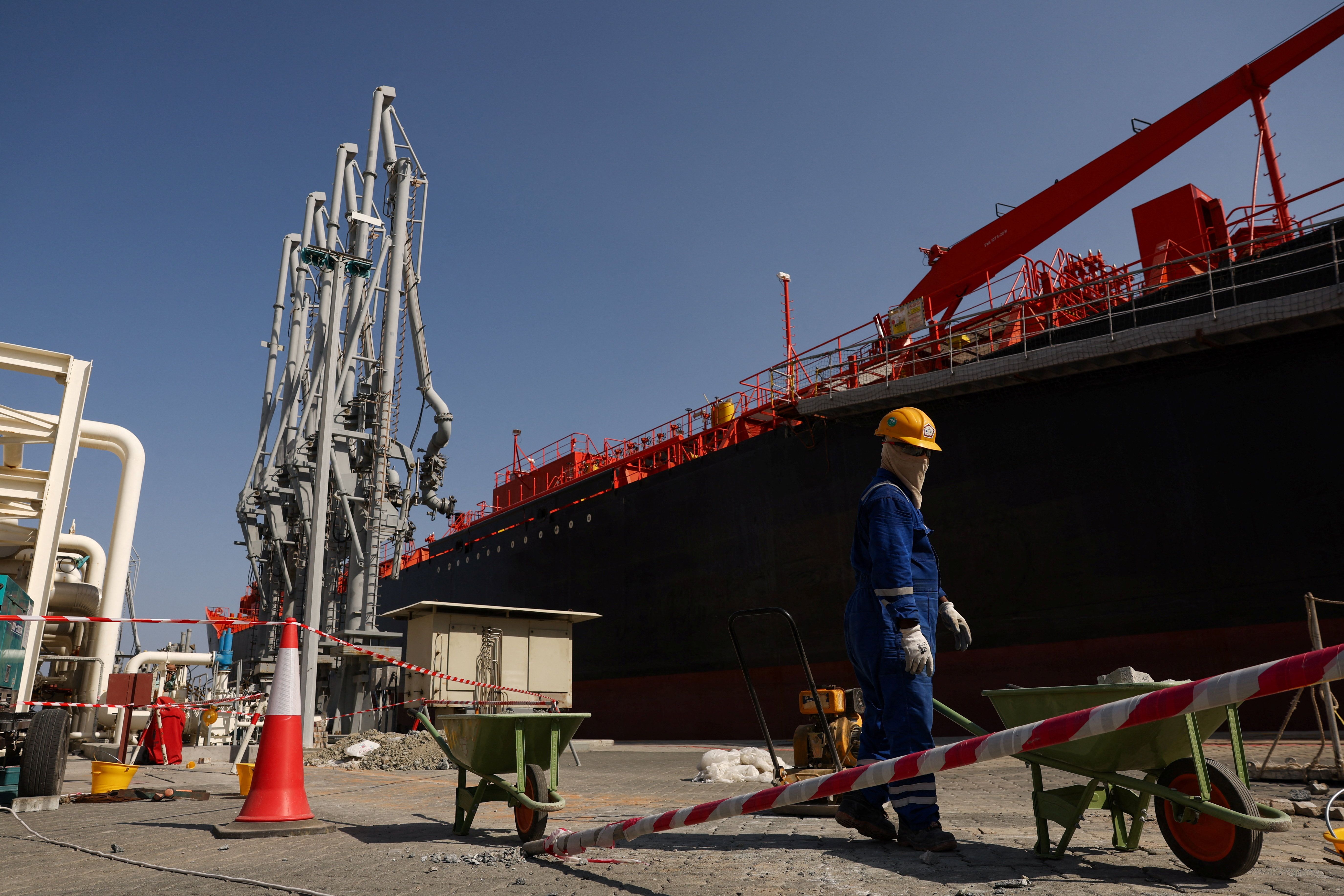 An oil tanker in the UAE. 