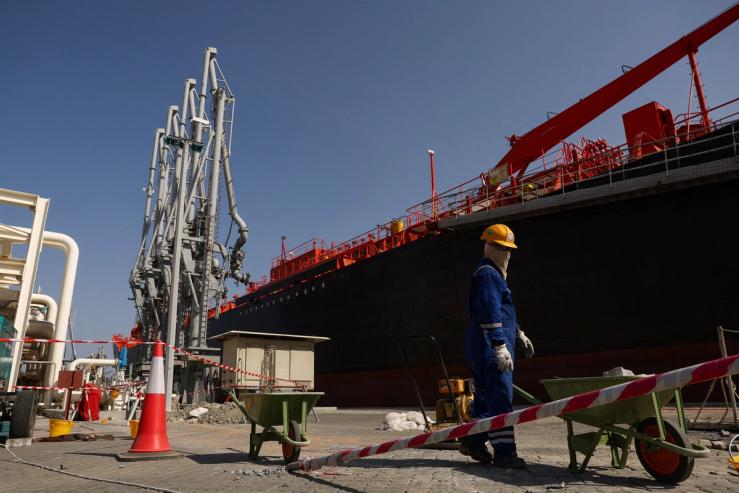 An oil tanker in the UAE.