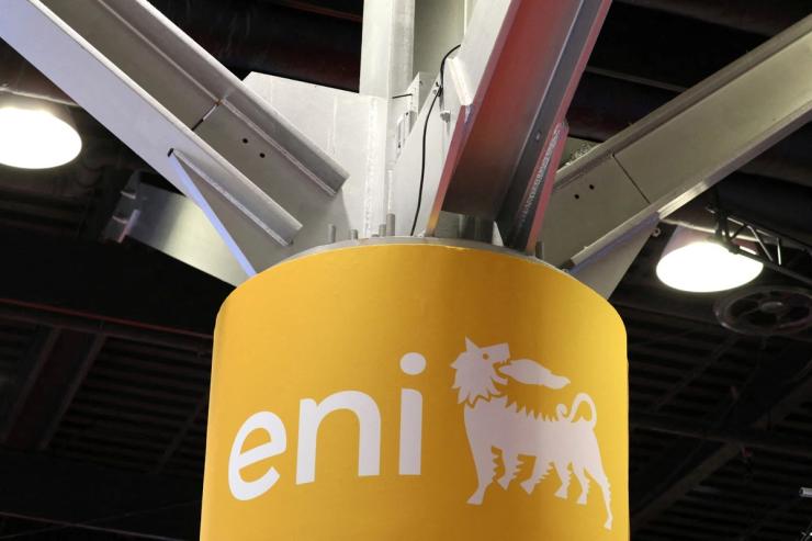 The logo of Italian multinational energy company Eni.
