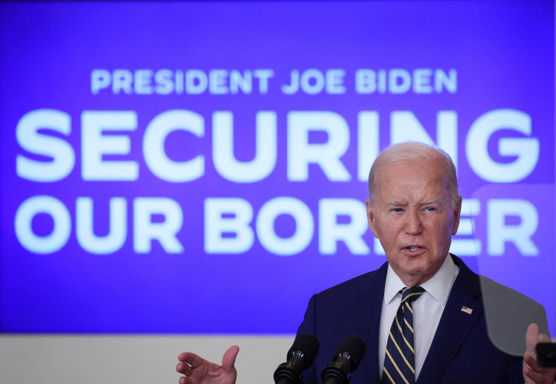 President Joe Biden announces an executive order on enforcement at the U.S.-Mexico border during remarks from the East Room of the White House in Washington, D.C., on June 4, 2024. 
