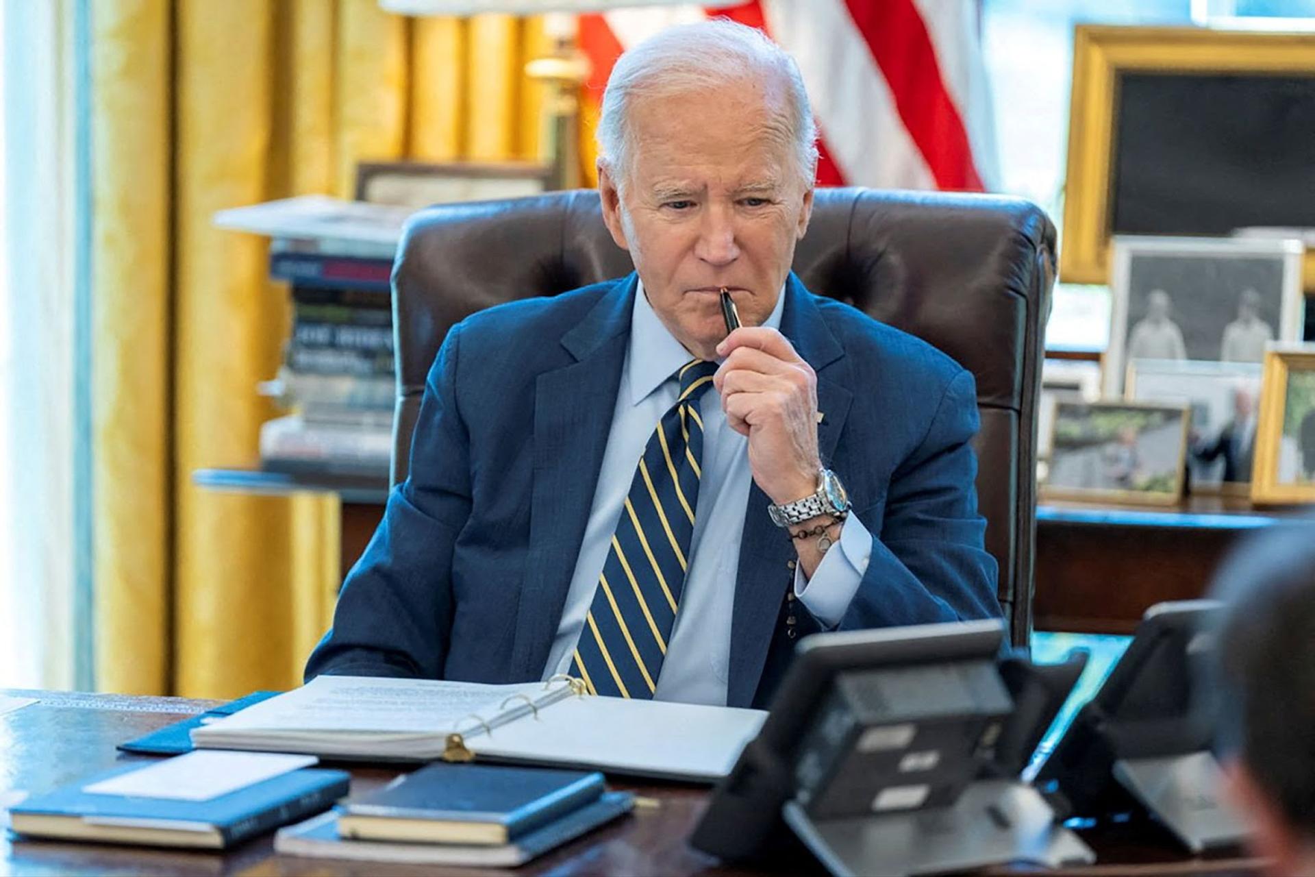 Biden in the Oval Office.