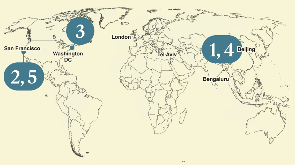 A map of the world.
