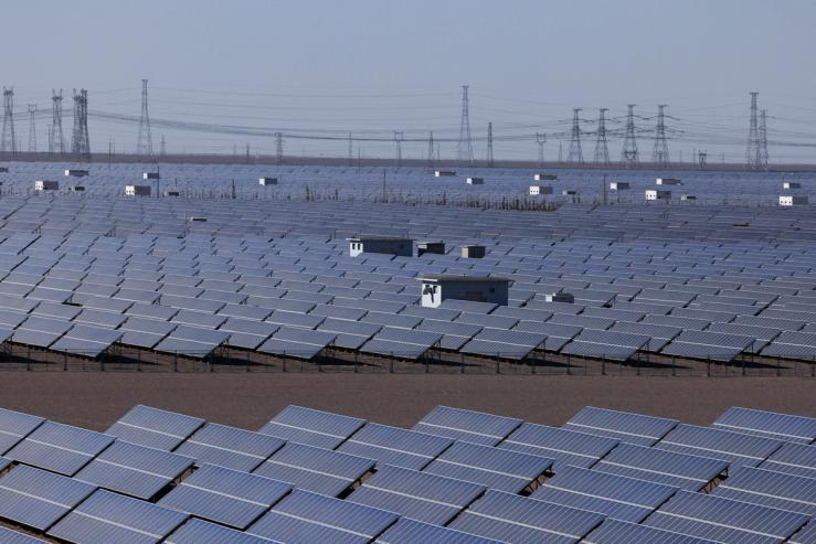 A solar panel array in China.